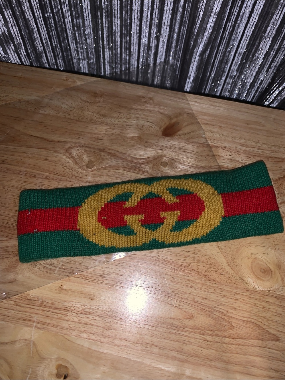 Gucci Green, Red & Gold Knit Logo Headband